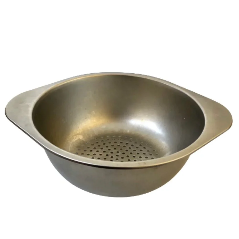Aluminum Colander Basket Strainer Cooking Kitchen Utensil Vintage USED